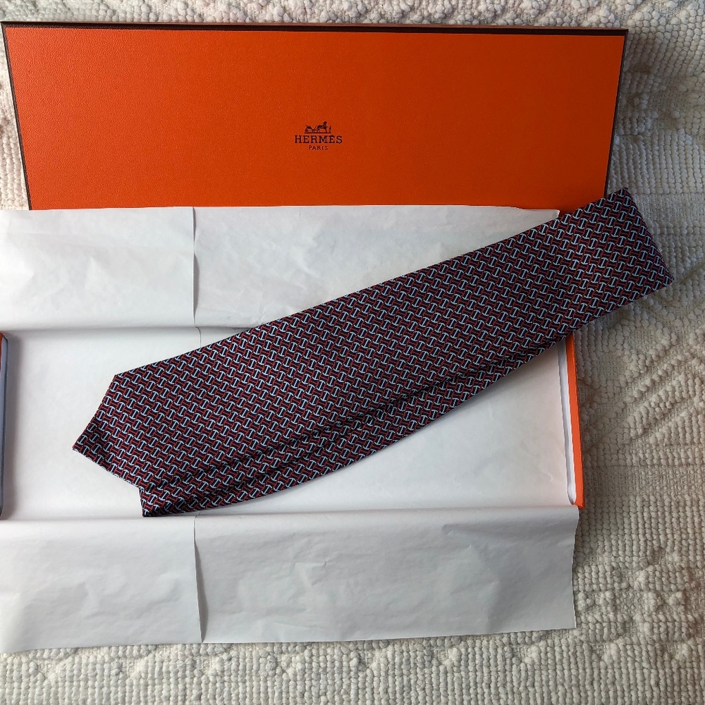 NWT Hermes Twill Silk TIE 605719 SA